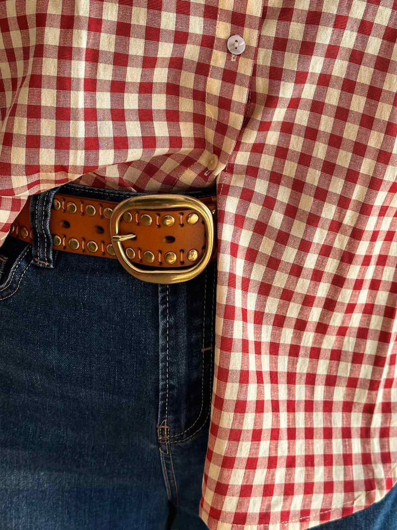 Ceinture en cuir à clous