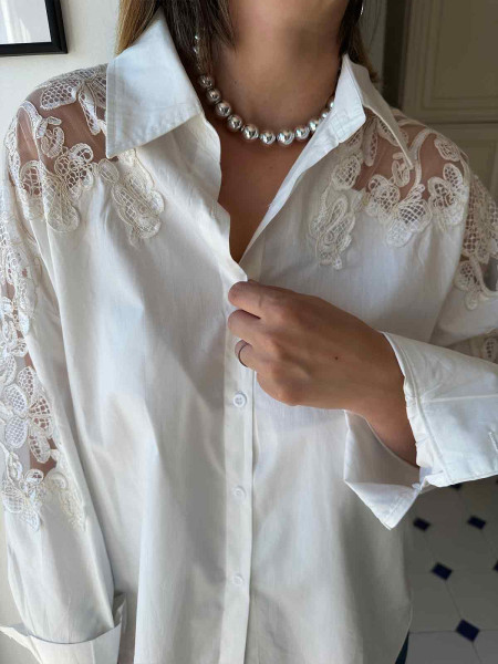 Chemise blanche dentelle