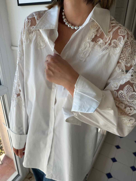 Chemise blanche dentelle