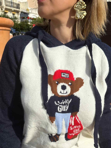 Pull-over capuche ours LIVE