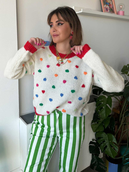 Pull-over Pois colorés