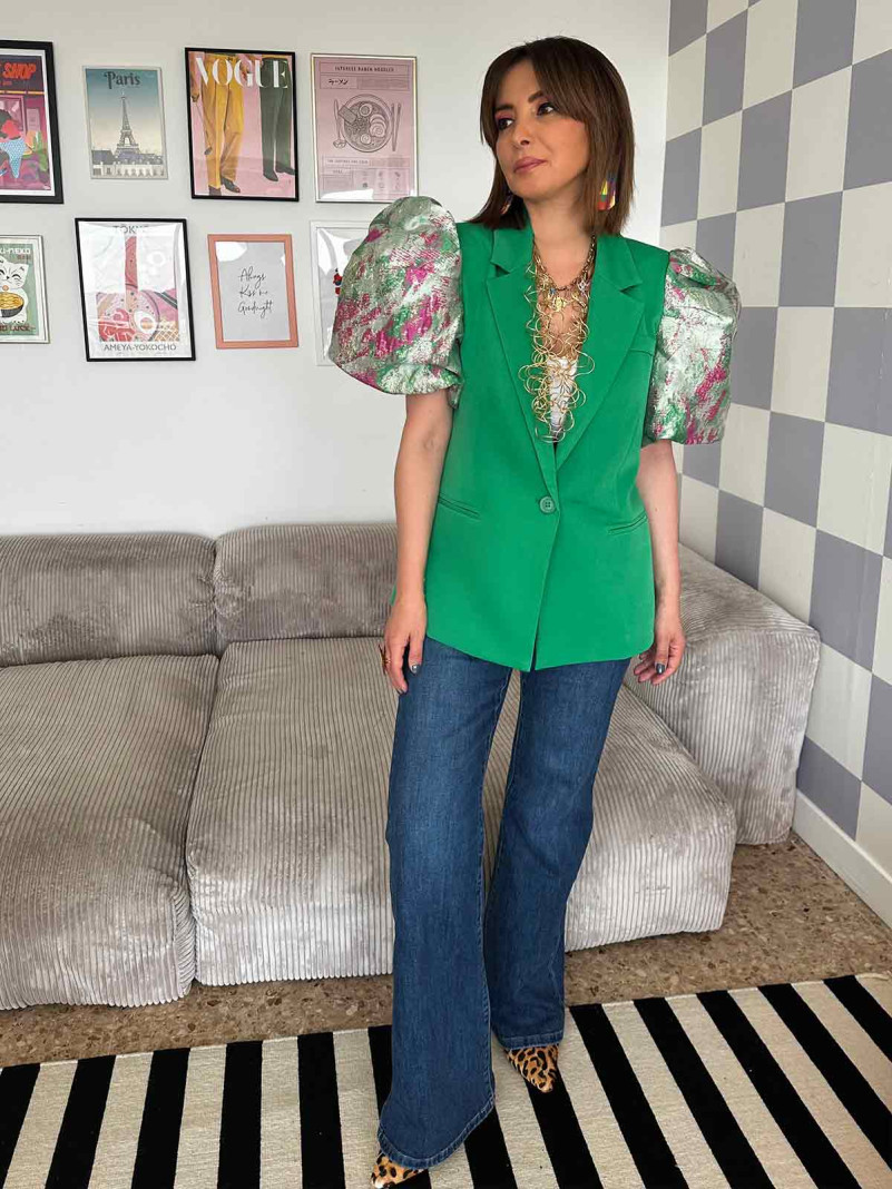 Blazer manche Jacquard  (vert)