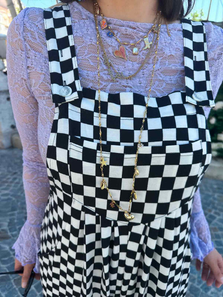 Salopette pantalon damier