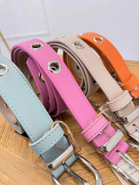 Ceinture oeillets en cuir