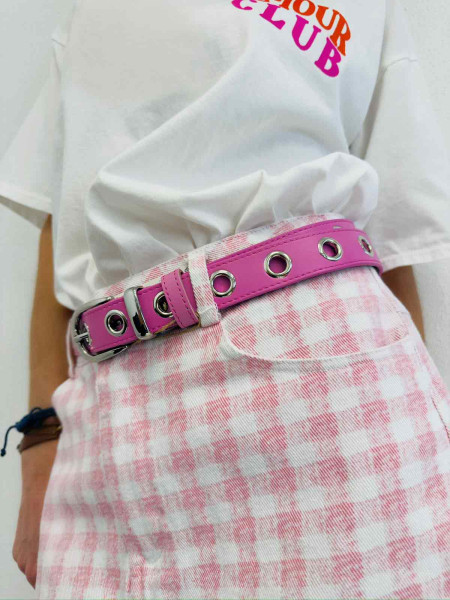 Ceinture oeillets en cuir