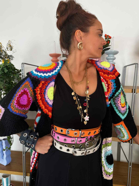 Ceinture oeillets en cuir