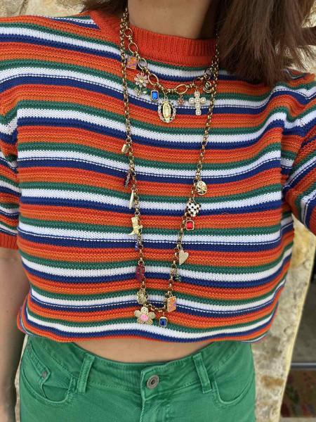 Sautoir Barbara grisab