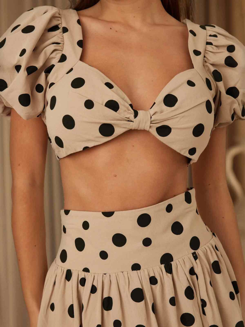 copy of Jupe à pois beige