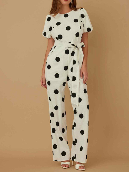 Combi blanche gros pois