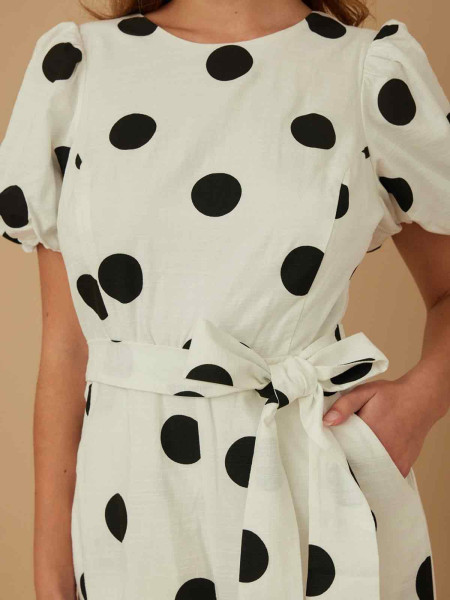 Combi blanche gros pois