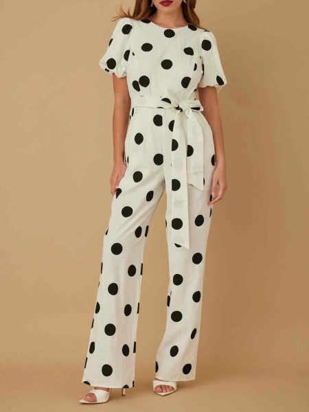 Combi blanche gros pois