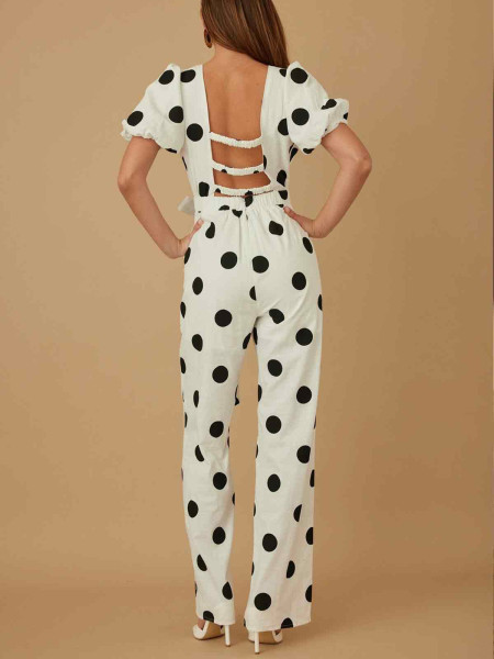 Combi blanche gros pois