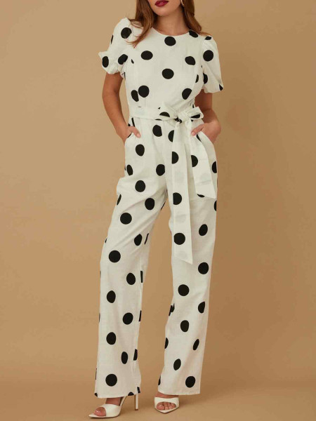 Combi blanche gros pois