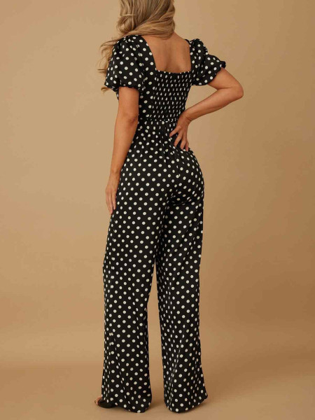 Combi noir pois blanc