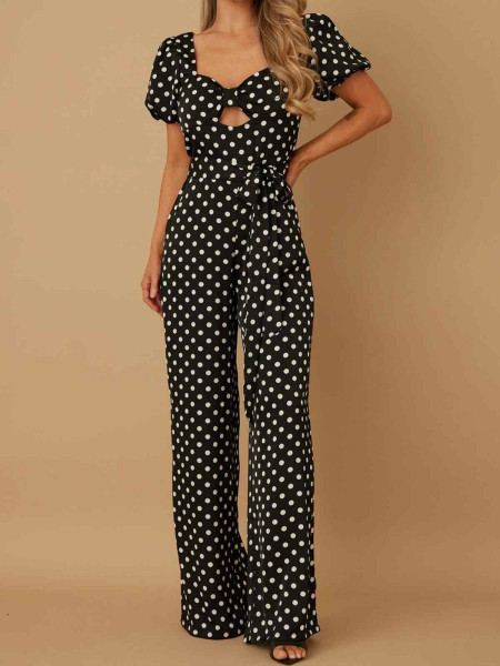 Combi noir pois blanc