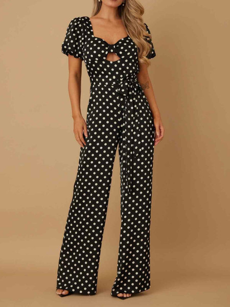 Combi noir pois blanc