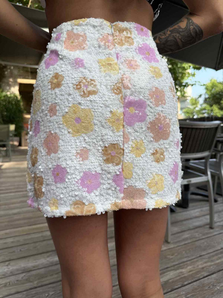 Jupe fleur courte