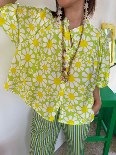 Les chemises Marguerites ( Vert d'eau et citron vert)