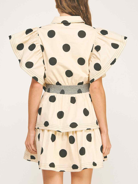 Robe babydoll à pois