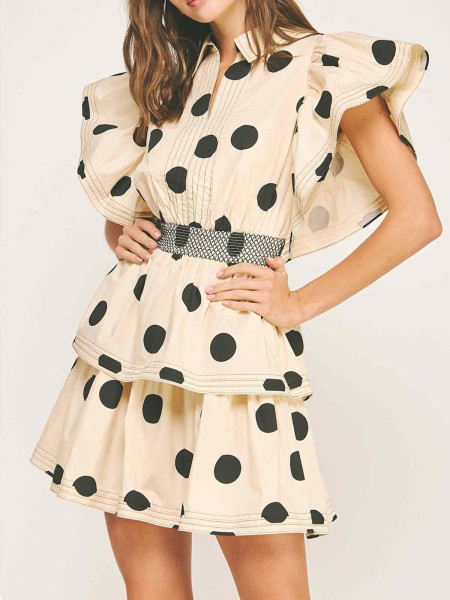 Robe babydoll à pois