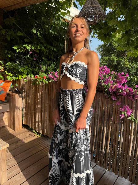 copy of Pantalon noir et blanc long