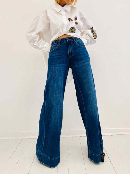 Jean WIDE LEG brut floral