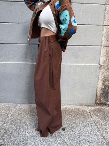 Pantalon marron ceinture