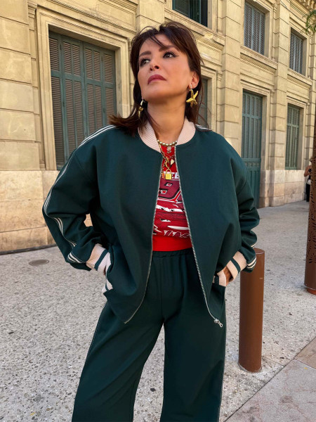 Bomber vert rayures