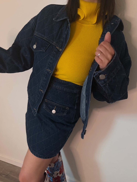 Veste jean matelassé