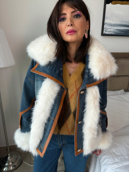Veste jean moumoute
