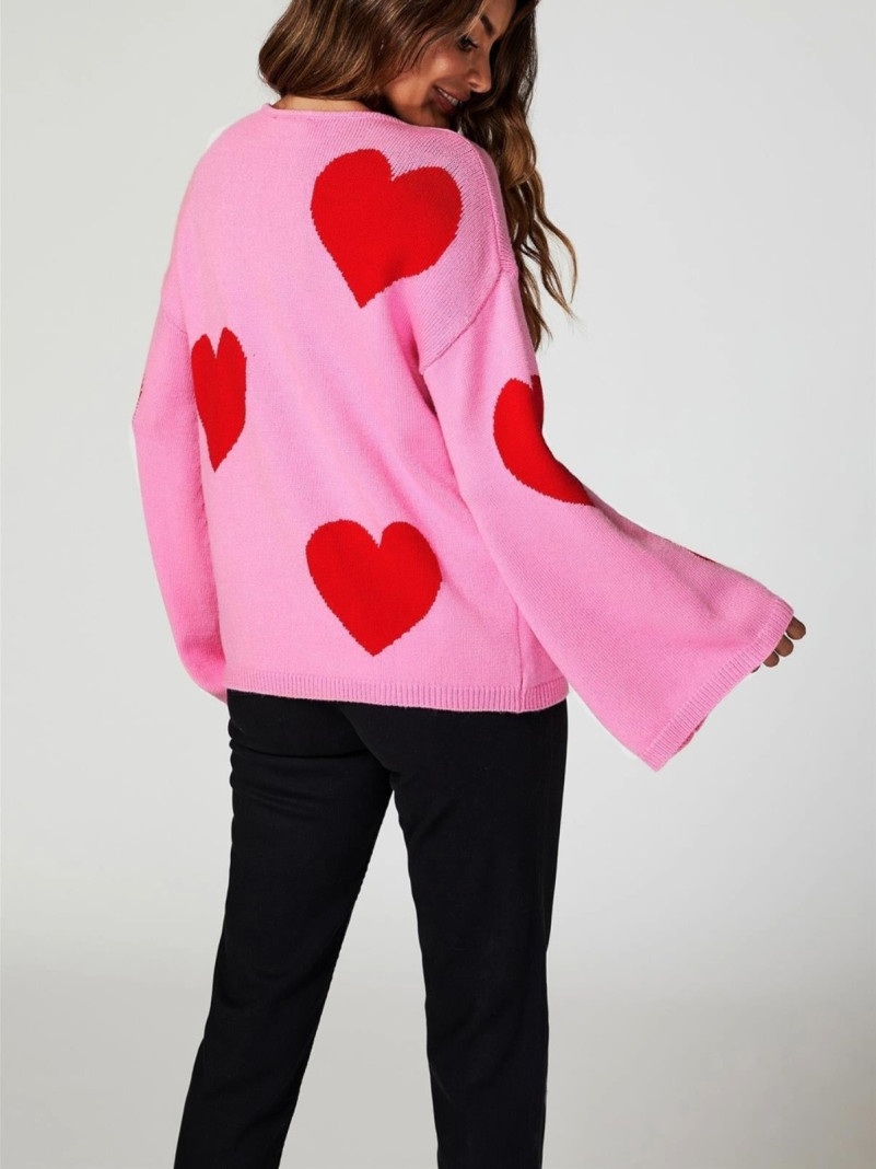 Pull rouge surdimensionné à...
