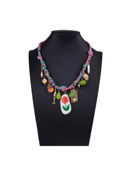 Collier tressé vert