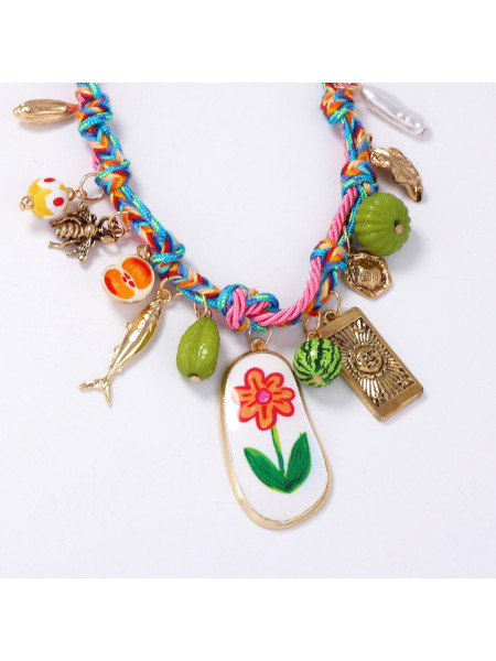 Collier tressé vert