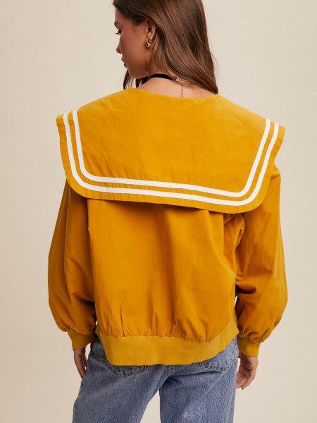 Veste col marin moutarde