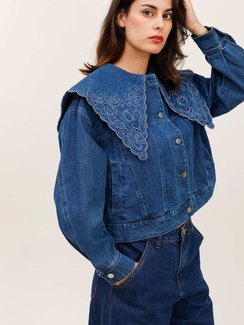 Veste en jean col XL