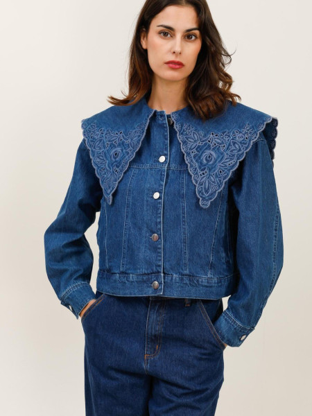 Veste en jean col XL