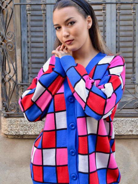 Cardigan colorés pop grid