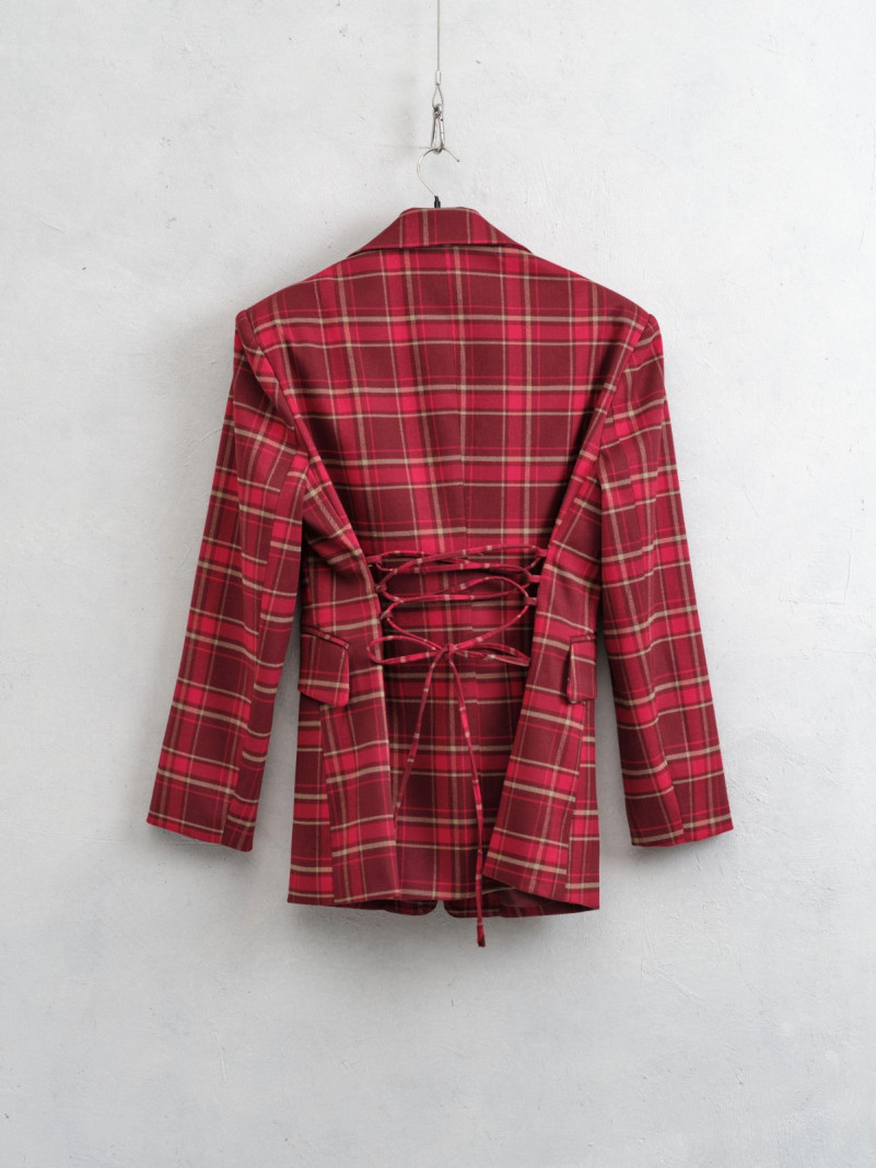 Blazer carreaux rouge