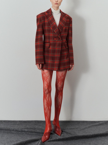 Blazer carreaux rouge