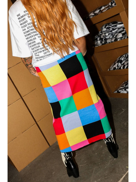 Jupe midi en maille Color Theory