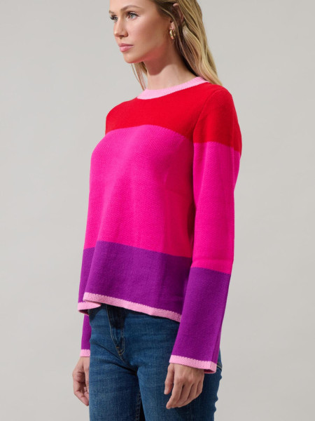 Pull à manches cloche multicolores Delanie