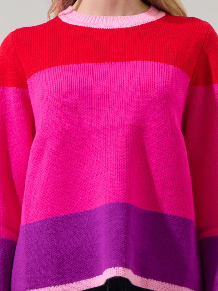 Pull à manches cloche multicolores Delanie