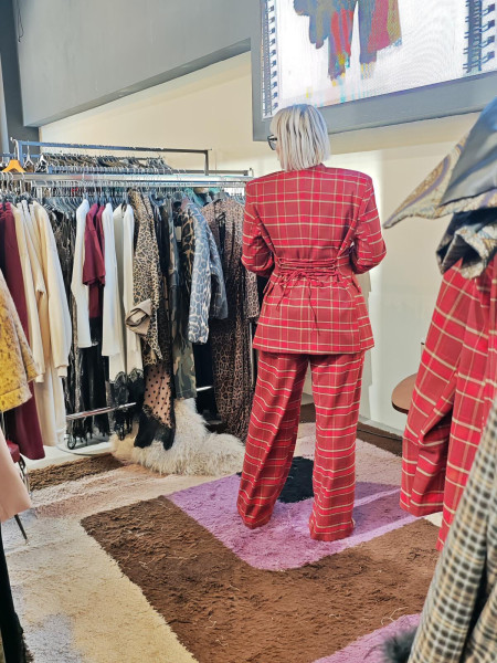 Blazer carreaux rouge