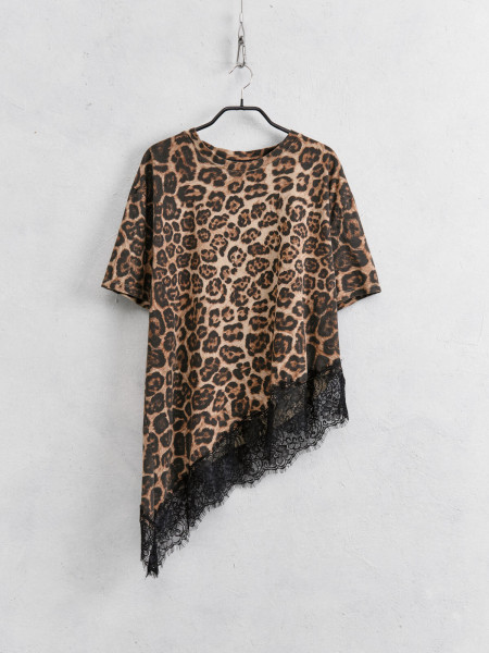 Tee-shirt léopard dentelle