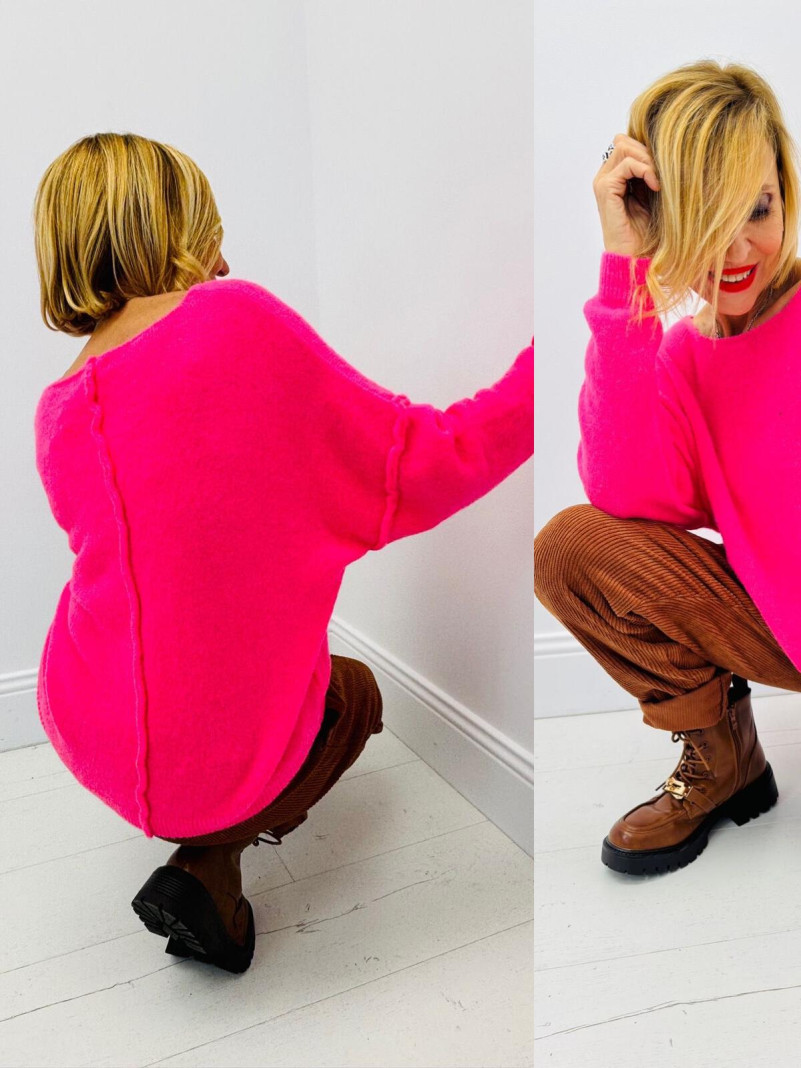 Pullover alpaga rose ou orange
