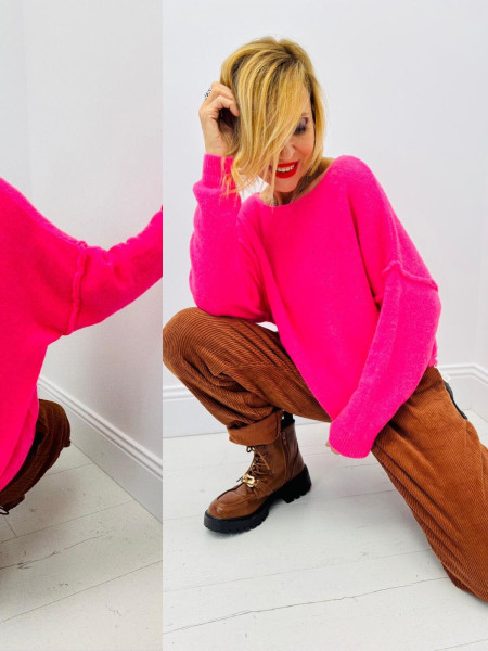 Pullover alpaga rose ou orange