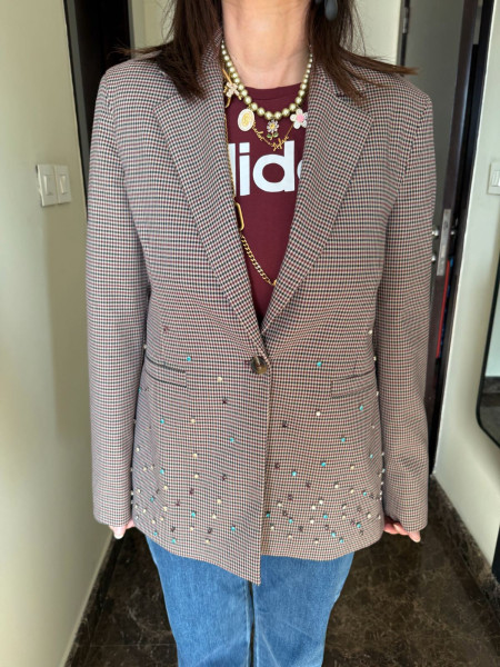 Giacca monopetto bordeaux susy mix