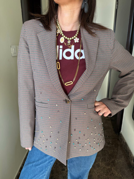 Giacca monopetto bordeaux susy mix