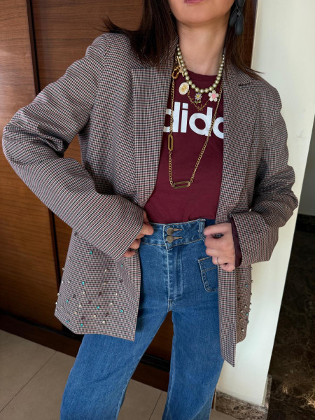 Giacca monopetto bordeaux susy mix