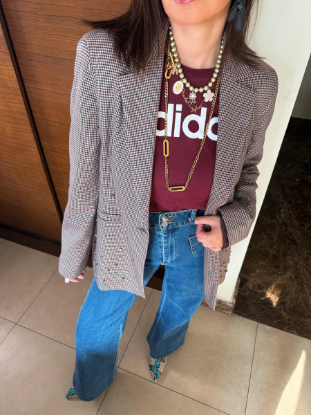 Giacca monopetto bordeaux susy mix